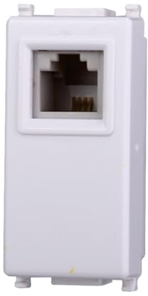1 MODULO PRESA TELEFONICA, BIANCO, COMPATIBILE CON VIMAR PLANA, PRESA TELEFONO, CONNETTORE RJ11, MODULI E FRUTTI 100% COMPATIBILI, MATERIALI DI ALTA QUALITA'
