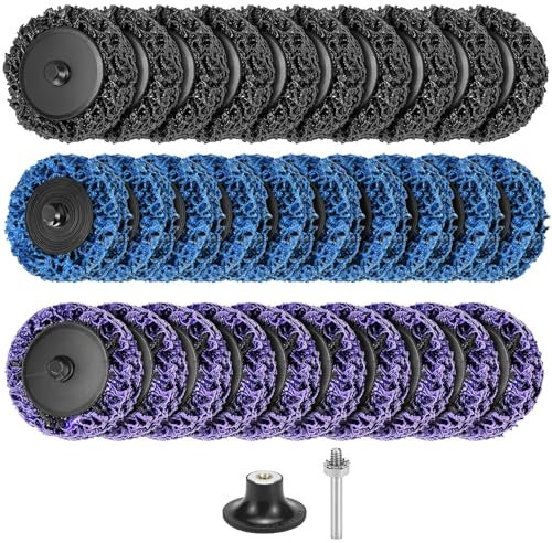 QWORK® 30 Piece Sanding Discs For Drill, 50mm CSD Sanding Cleaning Disc For Surface Treatment, Rust And Paint Removal