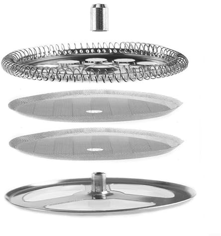 Sandyseptember Kit de 4 filtres de rechange pour cafetière à piston en acier inoxydable avec plaque en spirale (350 ml)
