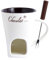 Fondue Mug, Chocolate Fondue Mug, Chocolate Fondue Set, Fondue, Fondue Sets, Ceramic Butter Warmer Set, Personal Cheese Melting Cup, Melt Hot Pot Bowl Set,for Cheese Chocolate Butter (Off White)