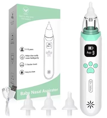 Aspirador Nasal Eléctrico para Bebé, Recargable, Silicona Sin Látex, Anti-Reflujo, 0-24 Meses, Limpiador de nariz Portátil de Silicona para Bebé, Succión Ajustable