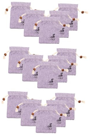 UKCOCO 15pezzi Bustina in Coulisse Trasparente Ricamo Sacchetto Riutilizzabile Per Erbe Aromatiche e Organizer Per Oggetti