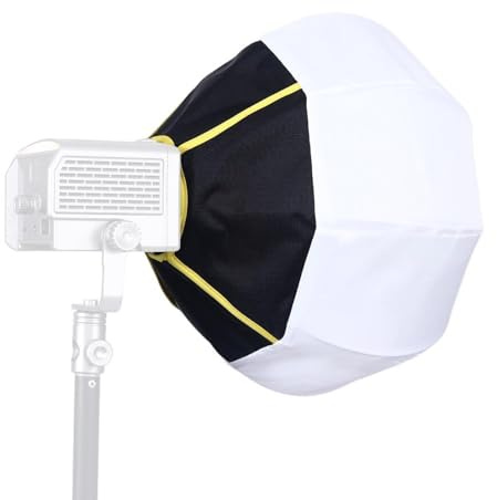 PUSOKEI Mini Boîte à Lumière à Montage Bowens, Diffuseur de Boîte à Lumière Lanterne de 12 Pouces, Modificateur de Lumière Douce Pliable, Libération Rapide pour Lampe Vidéo LED COB