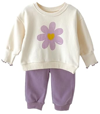 YOOJIA Spädbarn flickkläder för små flickor byxor set för små flickor babykläder babykläder utomhusaktivitet, Färg: blå, 18-24 M�nader