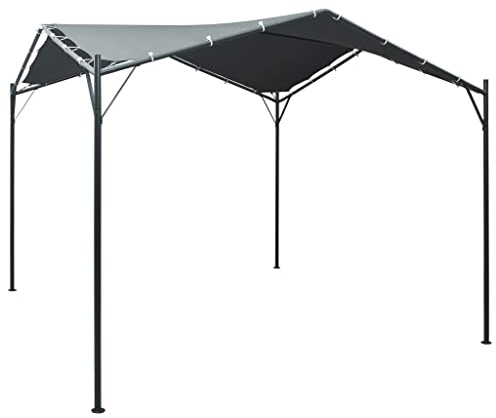 Pavilion Partyzelt 3x3 m mit Stahlrahmen Anthrazit, Große Überdachung aus Oxford-Gewebe für Garten, Camping und Grillabende, Wasserdicht UV-beständig, Einfache Montage,
