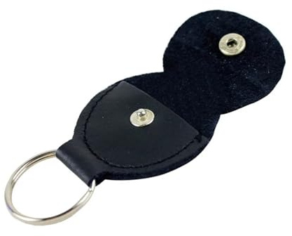 Nyckelring med plektrumhållare, 35st Guitar Pick Bag PU Läder Flerfärgad förvaringshållare Tillbehör(Black)