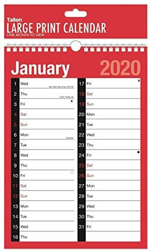 Tallon 3803 Spiral Bound Month Wall Plan Calendar