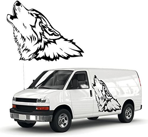 Klebe-X Heulender Wolf Autoaufkleber Schöne Tiermotive als Tattoo für das Fahrzeug Wölfe Sticker |KB211V2