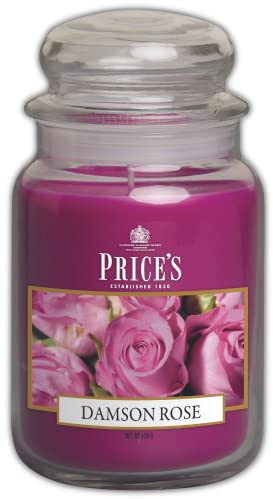 Price's Kerzen im Glas, groß, Zwetschgen-Rose | Zwetschgen-Rosenduft, bis zu 150 Stunden Brenndauer, dekoratives Glasgefäß, entspannendes Ambiente, elegante Wohnkultur