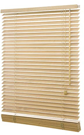 Ventanara® Holzjalousie 35mm Natur Holz Jalousie Jalousette Echtholz (130 x 250 cm)