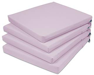 Rollmayer 4er Set Stuhlkissen Stuhlauflage Sitzkissen Sitzpolster Auflage für Stühle in Haus und Garten Kollektion Vivid (Puderrosa 10, 40x40x4cm)