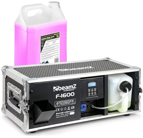 BeamZ F1600 DMX Fazer Machine à Fumée Flightcase avec 5 Litres de Liquide - Idéal pour Animer vos Soirées