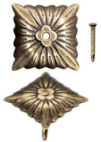 FUXXER 100 clavos decorativos antiguos, cabeza decorativa, latón vintage, bronce, 20 x 20 mm