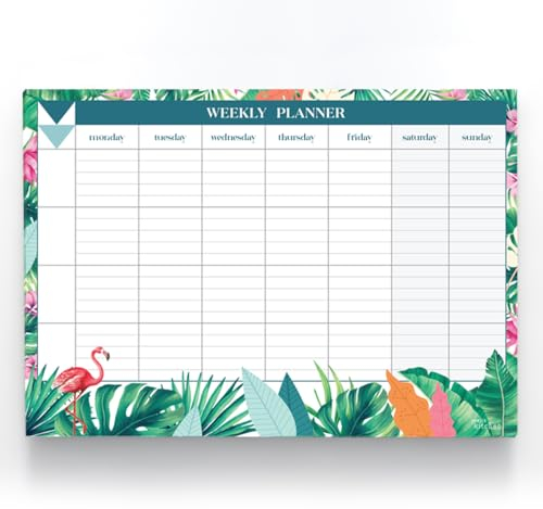 Joeji's Kitchen Kalender Wochenplaner Block Abreissblätter 60 Seiten A4 Organizer Block - Schreibtischunterlage mit To Do Liste - Terminplaner - Wochenplan…