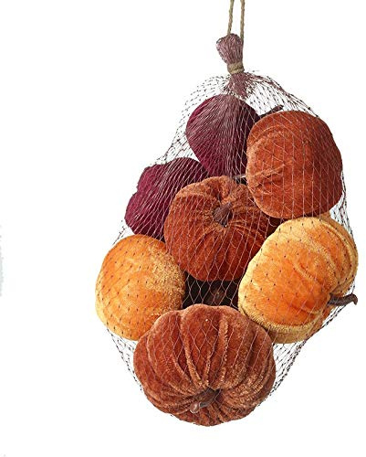 Autumn Collection of Velvet Pumpkins for Decorative Displays and Halloween