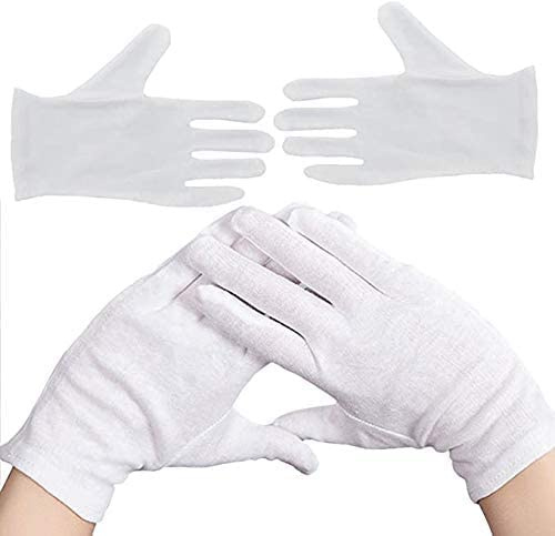 JKG® Handschuhe aus 100 % Baumwolle, 100 % Baumwolle, 2 Paar, Größe M, L, Einheitsgröße, passend für alle Handschuhe, Schutzhandschuhe, Parade, Schmuck, Filmfoto, Münzinspektion, Handkurort