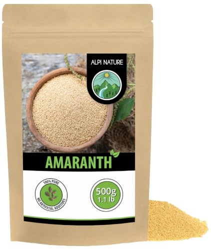 Alpi Nature Amaranto en Grano 500g, Semillas de Amaranto Enteras y Crudas, sin Azúcar ni Gluten