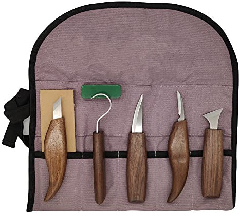 DIY Schnitzmesser Holzschnitt Hand Holzschnitzwerkzeuge Set Holzschnitzerei Cutter Messer Holzbearbeitung Handwerkzeuge Arbeiter mit Stoffbeutel,wie abgebildet