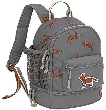 LÄSSIG Kinderrucksack mit Brustgurt Kindergartentasche Kindergartenrucksack 6,5L ab 3 Jahren/Mini Backpack Safari Tiger