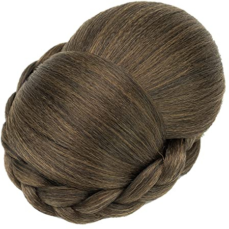 IMISSU Geflochtene Chignon Haarabdeckung Donut Haarteile Haargummis Haarbrötchen Perücke (Braun mischen)