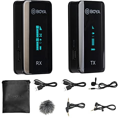 BOYA by-XM6 S1 Sistema de micrófono de Solapa inalámbrico de 2,4 GHz Micrófono de Ruido inalámbrico para Youtube en Vivo, Tiktok, Vlogging, Entrevista
