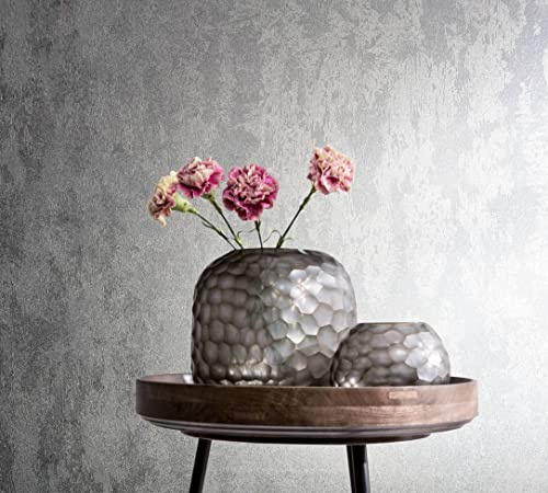 marburg Vliestapete silber Struktur Modern für Wohnzimmer oder Schlafzimmer Made in Germany 10,05 x 0,53m