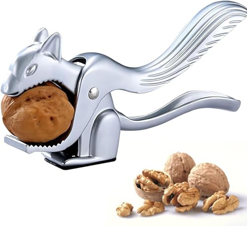 PONNYC Cascanueces de metal, forma de ardilla, abridor de galletas de nogal, agarraderas de concha de marisco, pinzas de clip de castaño, herramientas de cocina