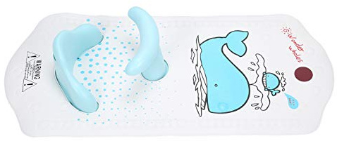 Baby Bath Mat with Seat, Kids Bath Safety Multi-Functional Baby Bath Seat Non-Slip Mat Infant Play Dining Seat Cushion Set