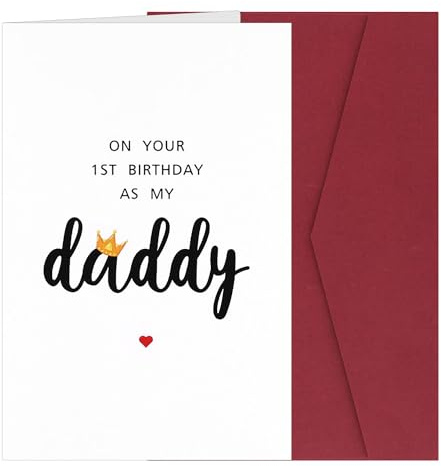 NQEUEPN Karte zum Ersten Geburtstag als Mein Papa, Geburtstagskarte für Neuen Papa mit Umschlag Zart Karte zum 1. Geburtstag als Mein Papa für Baby Junge Mädchen Sohn Tochter Geschenk für Papa