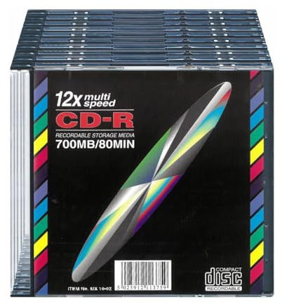 simpa CD-R Discs 12x Multi Speed Recordable Media Storage Discs - Blank CD-R Discs - Holds upto 80 mins / 700mb. Set of 10 Discs