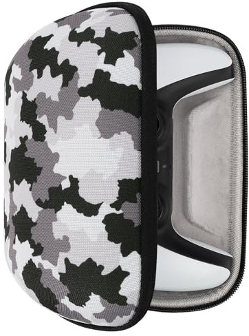 GEEKRIA Gaming Controller Case Compatible with Sony PlayStation 5 DualSense, PlayStation 4, PS3, Gaming Accessories Storage Carrying Bag (Camouflage)