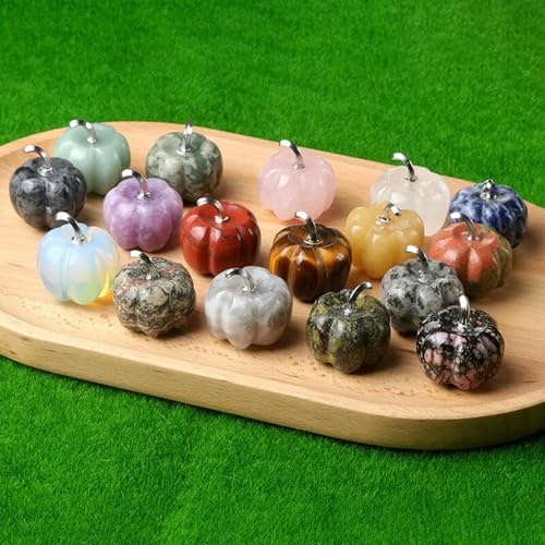 Lot de 10 Pierres Naturelles Mixtes, décoration Citrouille Aventurine, 30 x 25 mm