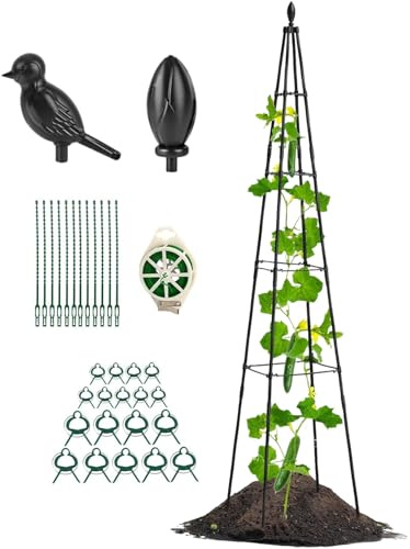 Treillis métallique | Structure extérieure pour grimpantes - Accessoires de Jardinage résistants 160 cm, Structure décorative pour Pots et Cultures de Fleurs et légumes