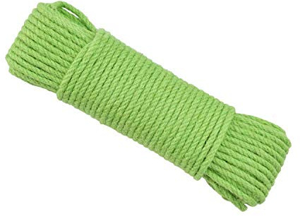 Corda di canapa, Corda di iuta, spago di canapa, corda for macramè, 6 mm, verde, 20 m, fai da te, artigianato, graffio for animali domestici, decorazione da giardino