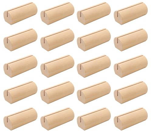 Lot de 20 supports de numéro de table en bois pour mariage, cartes nominatives, mémos, notes, photos, étiquettes, étiquettes