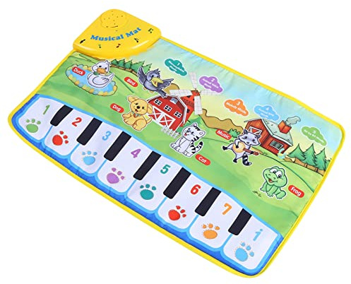 Annadue Bunte Baby-Musikmatte, Lernspielzeug mit 5 Modi für die Kognitiven Fähigkeiten und das Gedächtnis des Babys, Ideal für