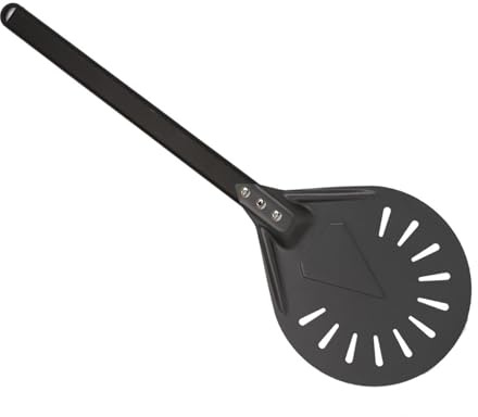 rotante per focaccia - Sollevatore da forno con fessura circolare, utensile metallico durevole per la movimentazione, design di sicurezza con manico lungo che supporta pala rotante per uso ele