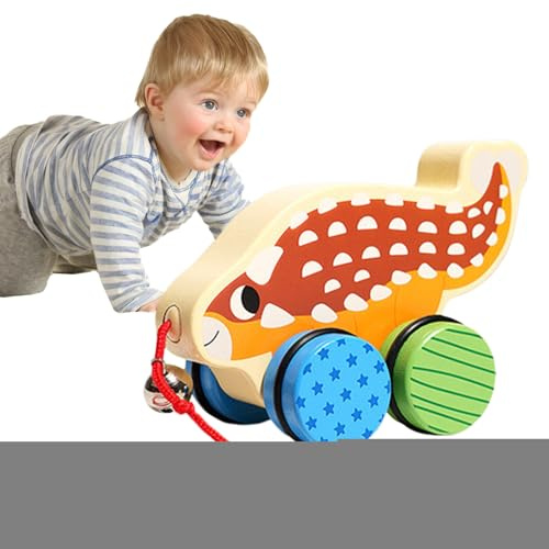 Krypande leksak, tecknad walker dinosaurie bil - dragleksak går - för pojkar och flickor inomhus och utomhus spel dagis och dagis lek på golvet