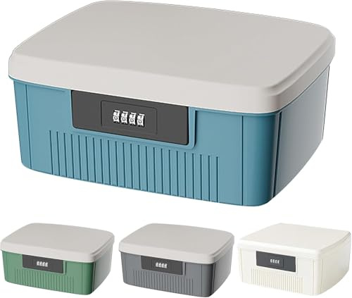 Scatola per medicinali a 2 ripiani, con serratura, in ABS, per medicinali, multifunzione, per farmacia domestica, blu, 9 l