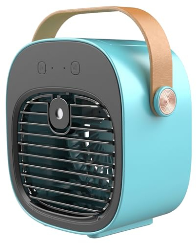 Condizionatore d'aria personale, condizionatore portatile a 3 velocità con umidificatore, ventilatore personale ricaricabile da 4000 mAh, silenzioso, ideale per scrivania, casa, ufficio e auto -