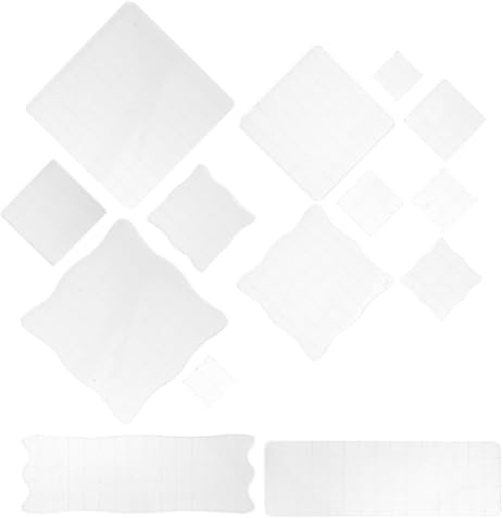UTHCLO 14 St Delars Akrylblock för Stämpling med Rutnätlinjer Transparenta Stämpelblock i Olika för Noggrann DIY Korttillverkning och Scrapbooking