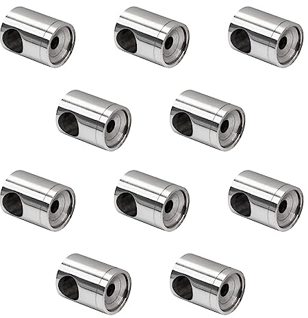 PRIOstahl Querstabhalter Traversenhalter Stabhalter Halter Durchgehend - 10 Stück für Rundstab 10 mm Anschluss: Flach für Querstäbe Querstabgeländer Geländerbau Rostfrei aus Edelstahl V2A