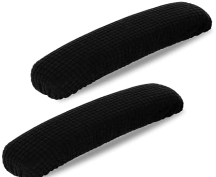 Votvlog 1 Par Fundas de Reposabrazos de Sillas, Extraíbles y Lavables Protector de Reposabrazos de Sillas Oficina con Protectores elásticos para Brazos para Oficina y Hogar (Negro)