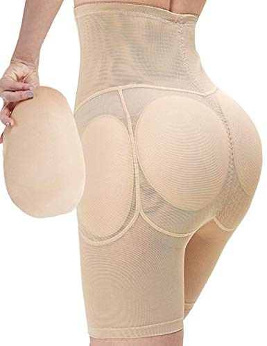 Ceestyle Mutandine Imbottite da Donna Mutandine Modellanti Butt Lift Shapewear Abbellire l'anca Lingerie Body Shapers Pantaloni (S, Beige)