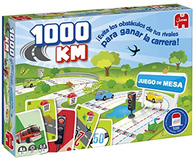 Diset Jumbo - 1000 KM - Juego Familiar y para niños - Edad 5-99 - +2 Jugadores - Juego de Mesa con Cartas - en Español