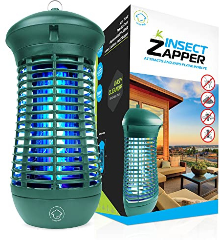 Livin’ Well Green Bug Zapper Indoor Outdoor - 4000V High Powered Electric Mosquito Zapper Home Patio, 1,500 Sq Ft Range Fly Trap,18W UVA Bulb Mosquito Killer Lamp Insect Bug Light