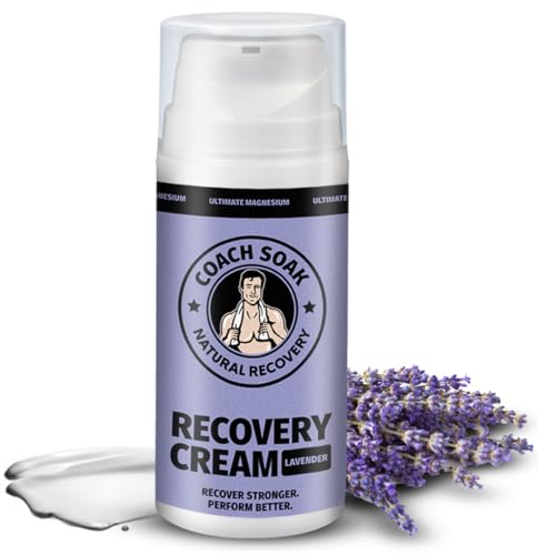 Coach Soak Magnesium Lotion for Body - Crema di recupero naturale con cloruro di magnesio, MSM e vitamina C - Assorbimento rapido per muscoli e articolazioni doloranti - Lavanda (100 ml)