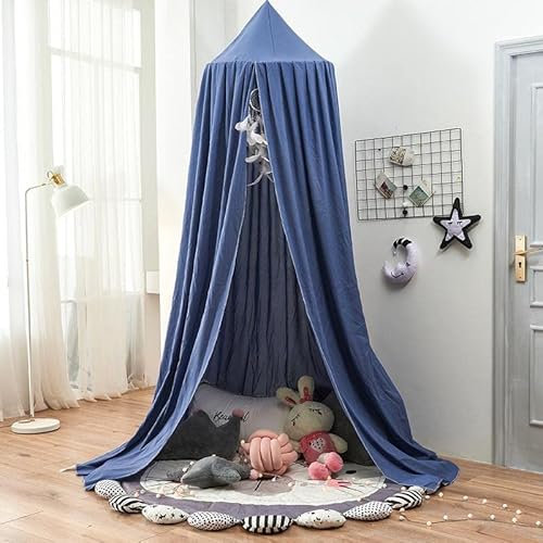 Zaslan Baldachin Betthimmel Kinder Babybett Baumwolle Hängende Moskiton für Schlafzimmer Ankleidezimmer Spiel Lesen Zeit ,Höhe 250 cm Saumlänge 400cm