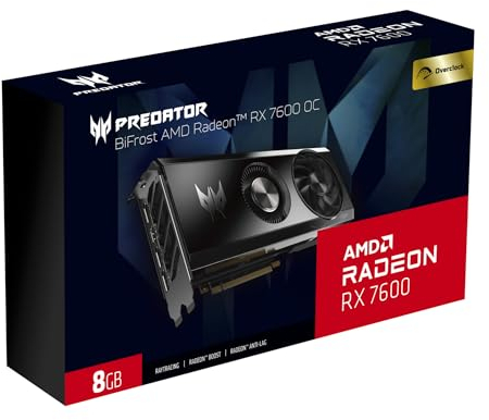 Acer Predator BiFrost AMD Radeon RX 7600 OC - 8GB GDDR6, HDMI, 3X DP