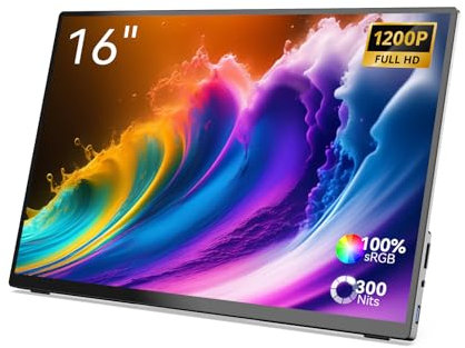MINIX SF16T Moniteur à écran Tactile Portable 16 Pouces 1920x1200 FHD, écran Portable IPS 100% sRGB avec Double Haut-Parleur/HDMI/Type-C/Affichage pour PC/Ordinateur portable/Mac/Xbox/PS4/Smartphone